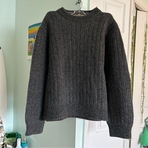 L.L. Bean Women’s Gray Lambswool Sweater, Size XL-Reg